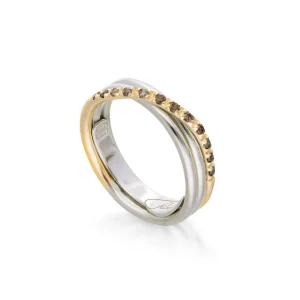 Filodellavita Classic 3 fili in Oro Rosa o Oro Giallo 9kt Argento 925 e 12 Diamanti Brown / Black | Rubinia Gioielli Clearance