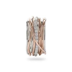 Filodellavita Classic 13 fili in Oro Rosa / Oro Giallo 9kt, Argento 925 e 16 Diamanti Bianchi | Rubinia Gioielli Outlet