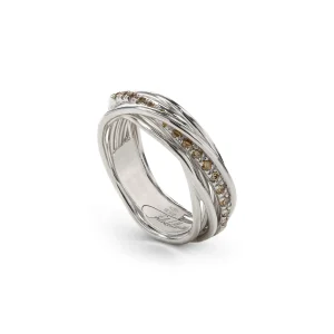 Filodellavita Classic 7 fili in Argento 925 e 16 Diamanti Brown / Black | Rubinia Gioielli Online