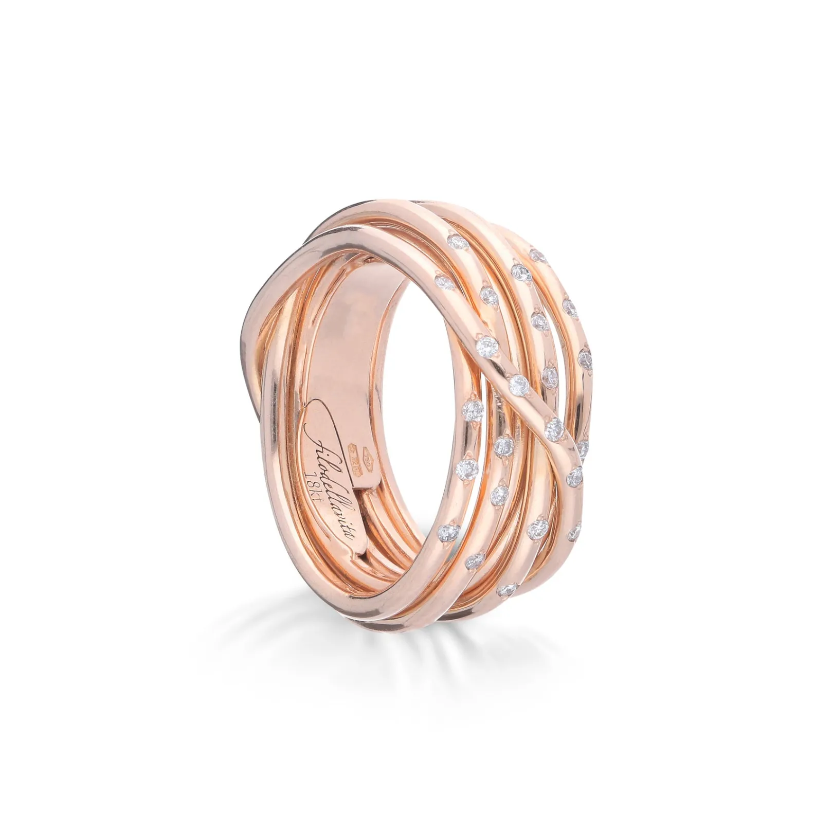 filodellavita_leda__fili__1-1.webp Filodellavita Leda 7 fili in Oro Rosa 18kt e Diamanti Bianchi | Rubinia Gioielli New