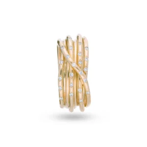 Filodellavita Leda 7 fili in Oro Giallo 18kt e Diamanti Bianchi | Rubinia Gioielli Fashion