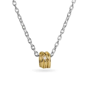 Filodellavita Mini 13 fili in Oro Bianco / Giallo / Rosa 9kt e diamantino con collana in Argento 925 e Oro Rosa 9kt | Rubinia Gioielli Online