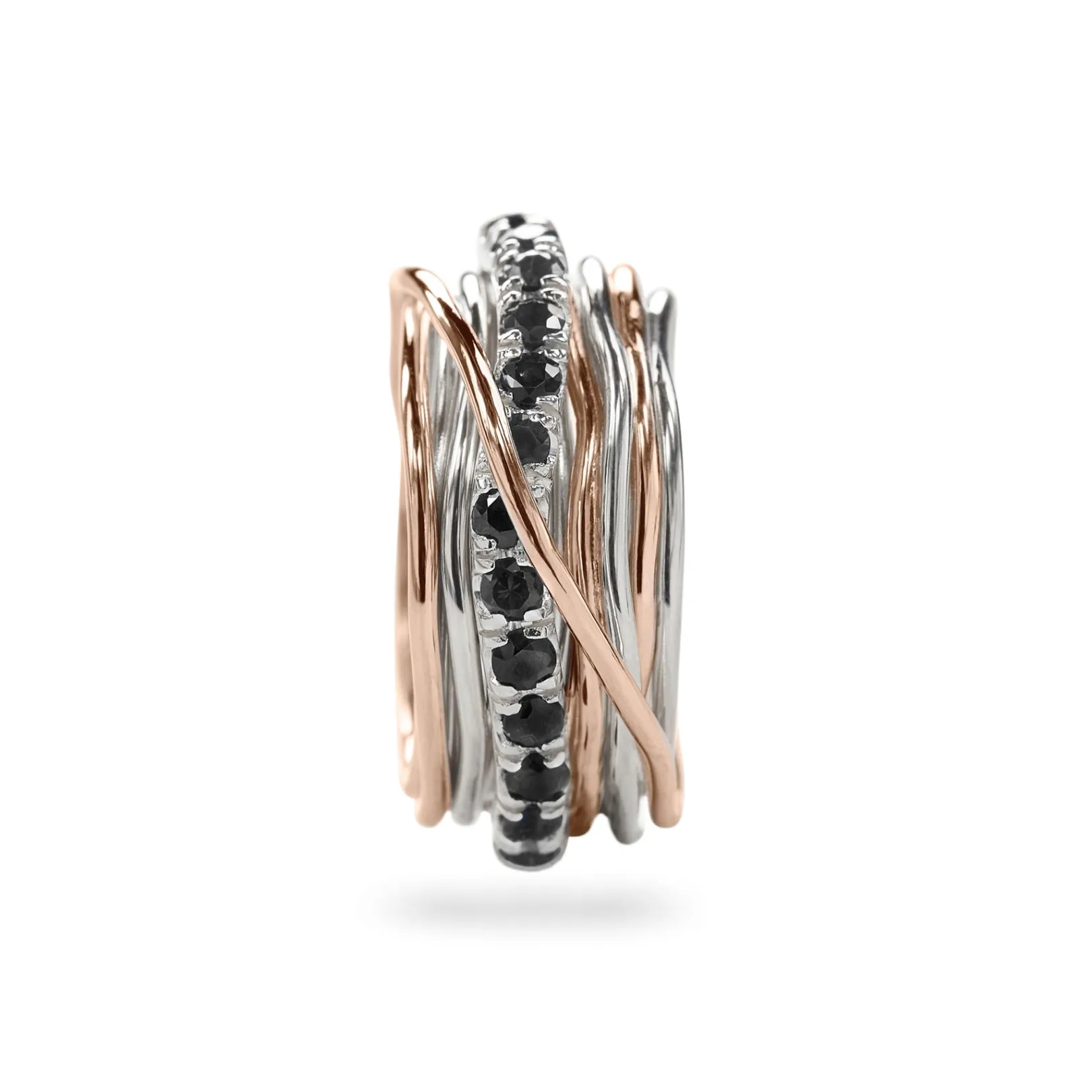 filodellavita_prezioso____0.webp Filodellavita Prezioso - 13 fili in Oro Rosa/Giallo 9kt, Argento 925 e Diamanti Black | Rubinia Gioielli Best