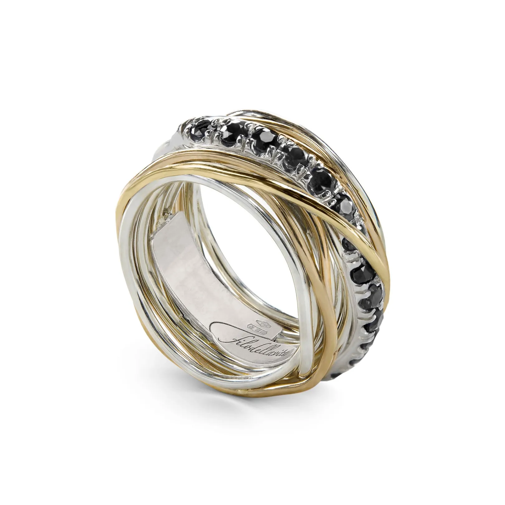 filodellavita_prezioso____2.webp Filodellavita Prezioso - 13 fili in Oro Rosa/Giallo 9kt, Argento 925 e Diamanti Black | Rubinia Gioielli Best