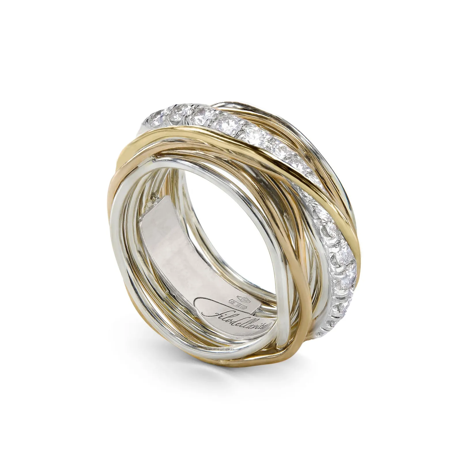 filodellavita_prezioso____3-2.webp Filodellavita Prezioso - 13 fili in Oro Rosa/Giallo 9kt, Argento 925 e Diamanti Bianchi | Rubinia Gioielli Online