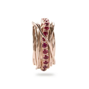 Filodellavita Prezioso 13 fili in Oro Rosa 9kt e Rubini | Rubinia Gioielli Discount