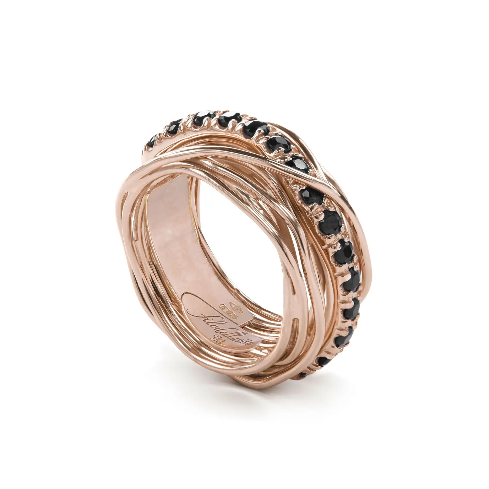 filodellavita_prezioso__f_0-22.webp Filodellavita Prezioso 13 fili in Oro Rosa 9kt e Diamanti Black | Rubinia Gioielli Sale
