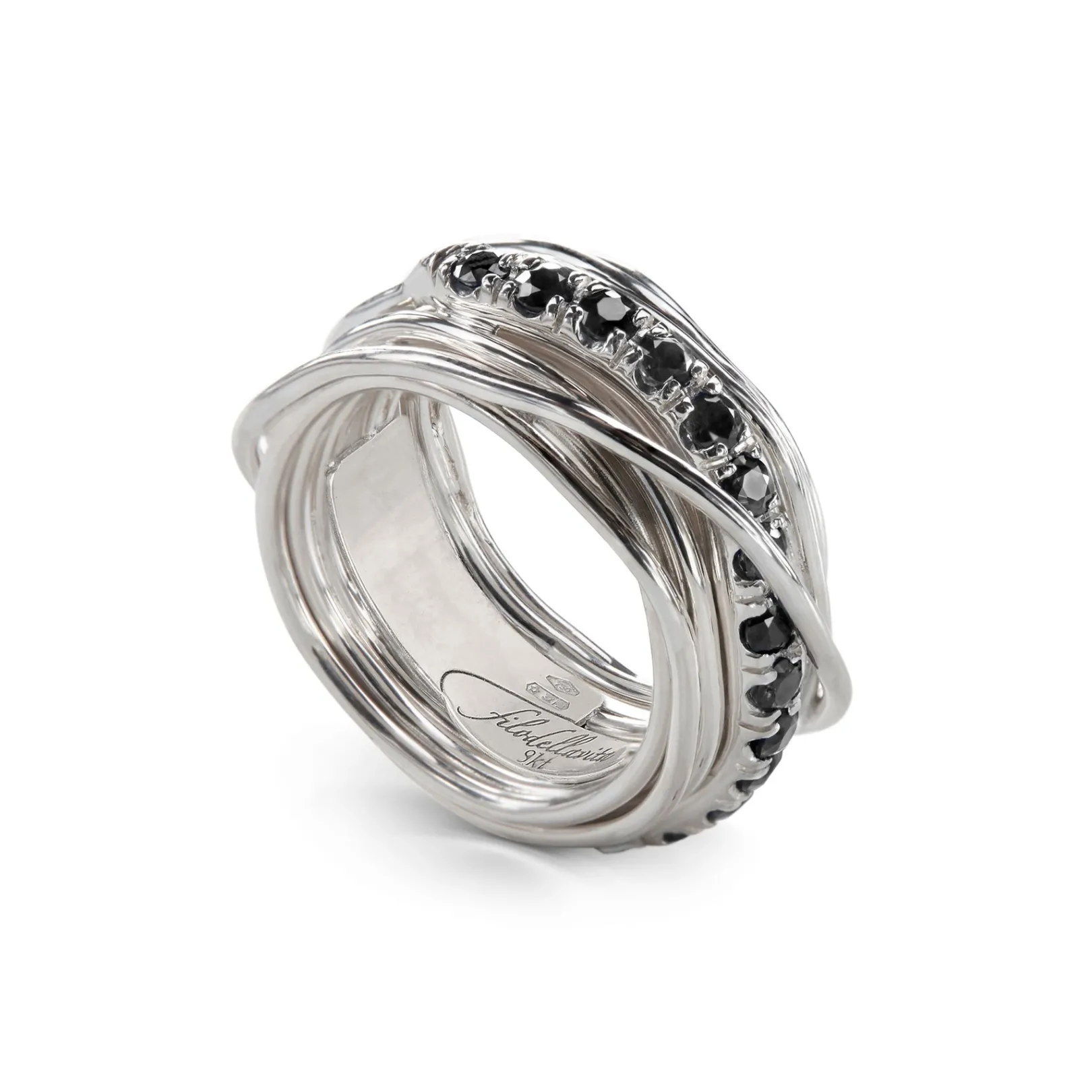 filodellavita_prezioso__f_1-19.webp Filodellavita Prezioso 13 fili in Argento 925 e Diamanti Black | Rubinia Gioielli Clearance