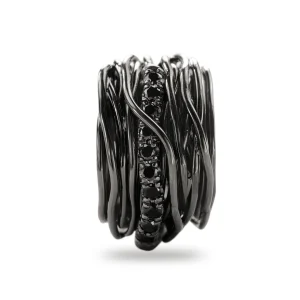 Filodellavita Rock 22 fili in Argento 925 brunito e Diamanti Black | Rubinia Gioielli Best