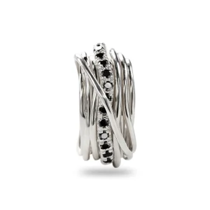 Filodellavita Rock 13 fili in Argento 925 e Diamanti Black | Rubinia Gioielli Sale