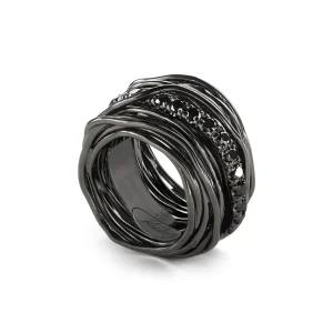 Filodellavita Rock 22 fili in Argento 925 brunito e Diamanti Black | Rubinia Gioielli Best