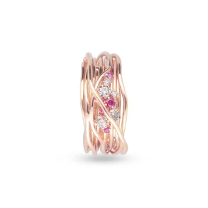 Filodellavita Ten 10 fili in Oro Bianco o Oro Rosa 18kt, Diamanti Brown e Rubini | Rubinia Gioielli Best