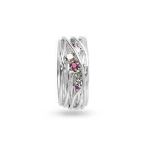 Filodellavita Ten 10 fili in Oro Bianco o Oro Rosa 18kt, Diamanti Brown e Rubini | Rubinia Gioielli Best