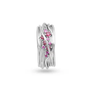 Filodellavita Ten 10 fili in Oro Rosa/Bianco 18kt e Rubini | Rubinia Gioielli Online