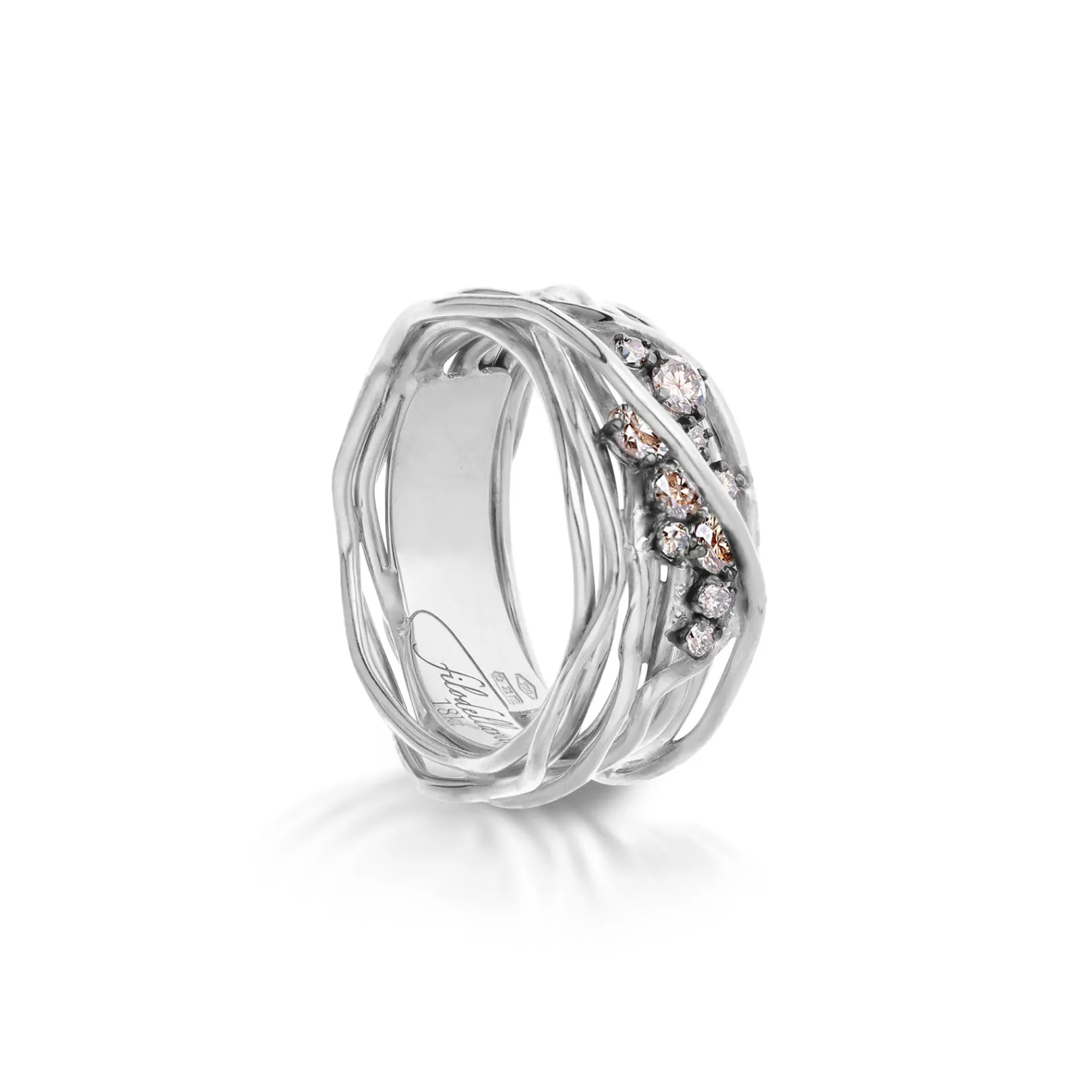 filodellavita_ten__fili_i_2-1.webp Filodellavita Ten 10 fili in Oro Bianco o Oro Rosa 18kt e Diamanti Brown | Rubinia Gioielli Outlet