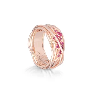Filodellavita Ten 10 fili in Oro Rosa/Bianco 18kt e Rubini | Rubinia Gioielli Online
