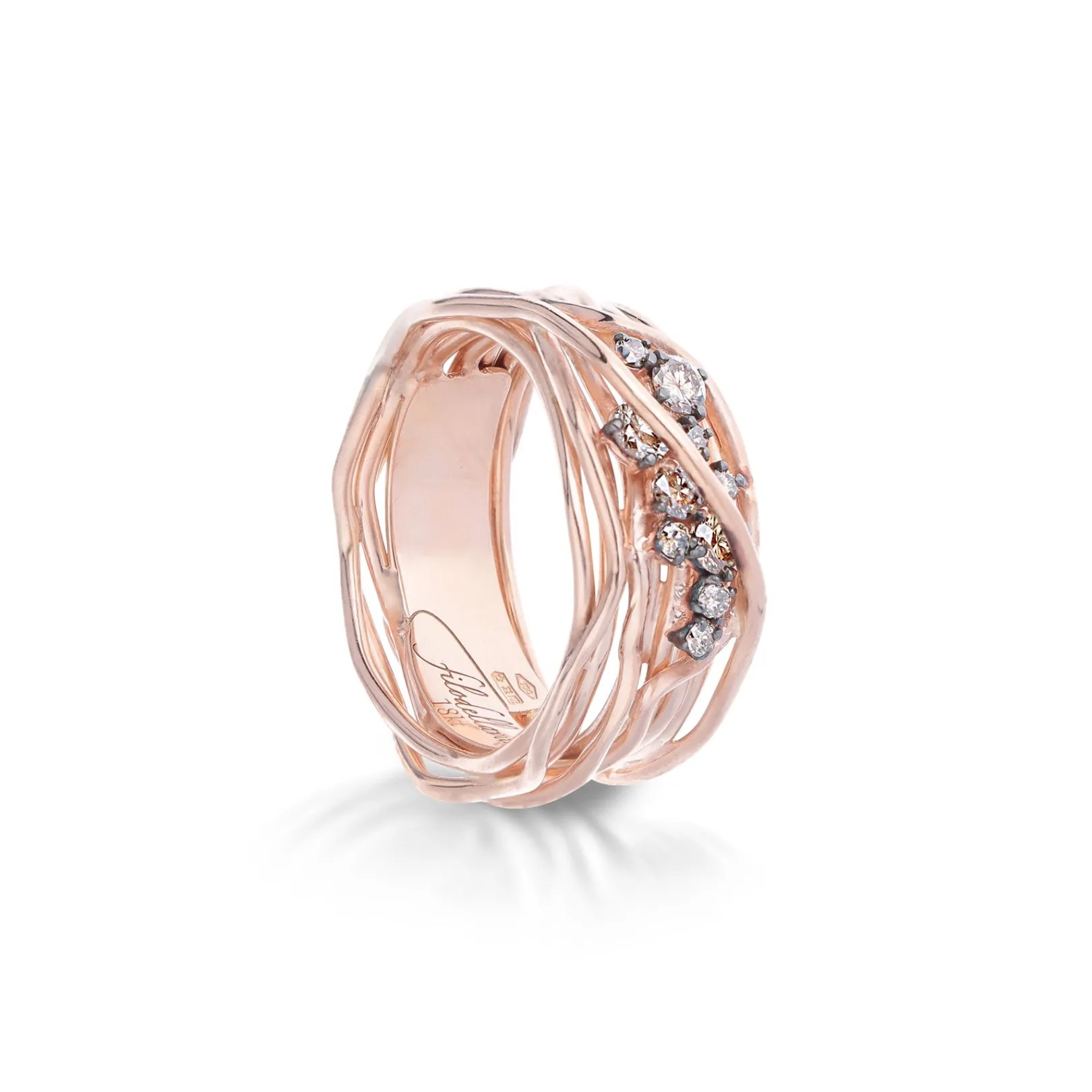 filodellavita_ten__fili_i_3-1.webp Filodellavita Ten 10 fili in Oro Bianco o Oro Rosa 18kt e Diamanti Brown | Rubinia Gioielli Outlet
