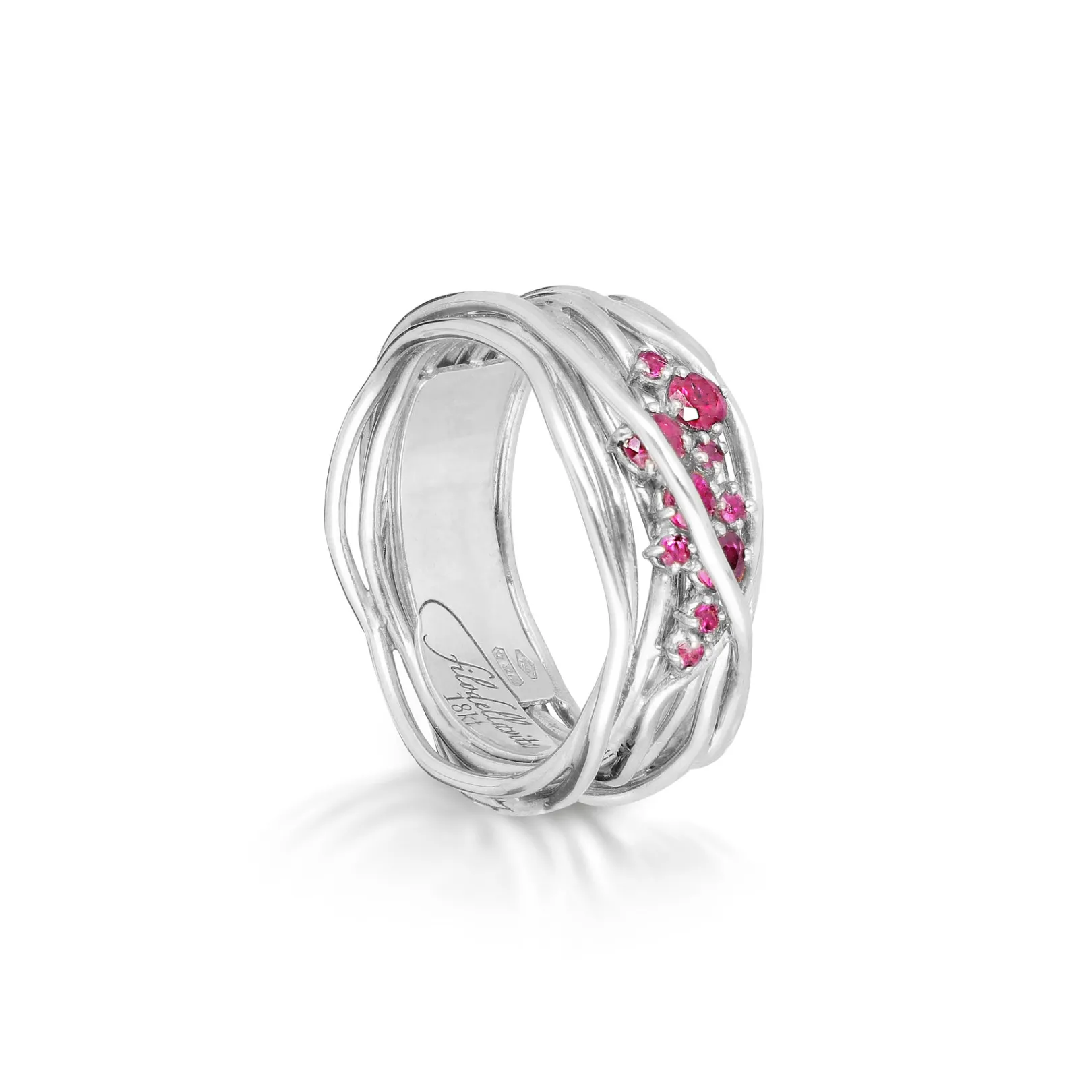 filodellavita_ten__fili_i_3-4.webp Filodellavita Ten 10 fili in Oro Rosa/Bianco 18kt e Rubini | Rubinia Gioielli Online