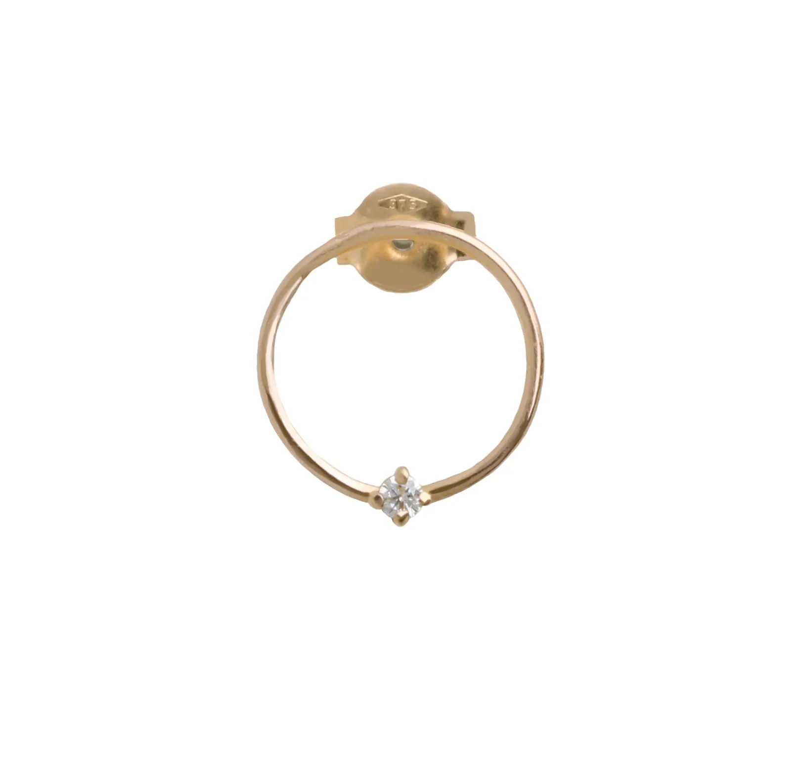 mono_orecchino_filodamore_0-3.webp Mono Orecchino Filodamore in Oro Giallo 9kt Cerchio medio e Diamante Bianco | Rubinia Gioielli Sale