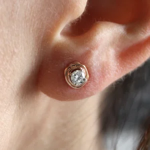 Mono Orecchino Filodellavita in Oro Rosa e Diamante Colorless | Rubinia Gioielli Best