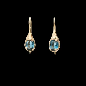 Orecchini a monachella in Oro Giallo 9kt e Topazio London | Rubinia Gioielli Sale
