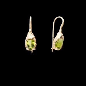 Orecchini a monachella in Oro Giallo 9kt e Peridot | Rubinia Gioielli Outlet