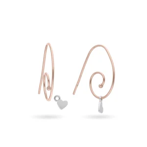 Orecchini Chiocciola Filodamore in Oro Rosa 9kt | Rubinia Gioielli Fashion