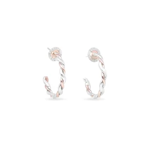 Orecchini Filodamore in Argento 925 e Oro Rosa 9 kt | Rubinia Gioielli Discount