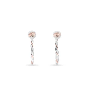 Orecchini Filodamore in Argento 925 e Oro Rosa 9 kt | Rubinia Gioielli Discount