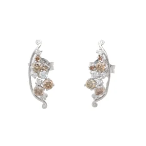 Orecchini Filodellavita Ten in Oro Bianco / Oro Rosa 9kt e Diamanti Bianchi e Brown | Rubinia Gioielli Outlet