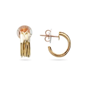 Orecchini Mini Grandi da 1cm 13 Fili in Oro 9kt | Rubinia Gioielli Hot