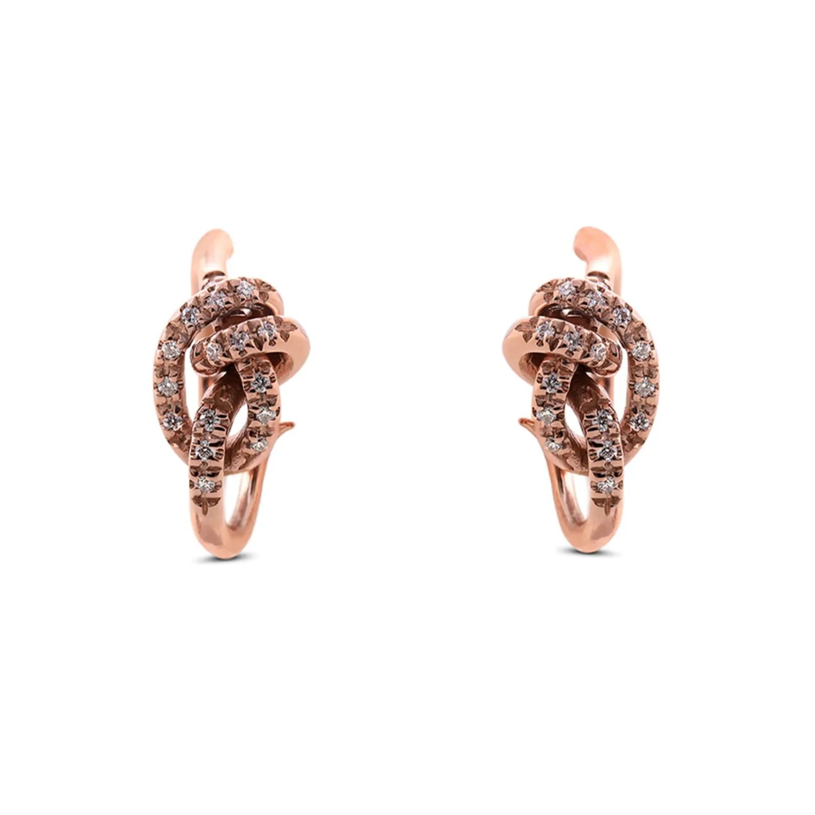 orecchino_nodi_damore_in__0-3.webp Orecchino Nodi d'Amore in Oro Rosa 9kt e 28 Diamanti Bianchi | Rubinia Gioielli Sale