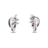 Orecchino Nodi d'Amore in Argento 925 e Rubini | Rubinia Gioielli Outlet