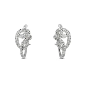 Orecchino Nodi d'Amore in Argento 925 e 28 Diamanti Bianchi | Rubinia Gioielli Outlet