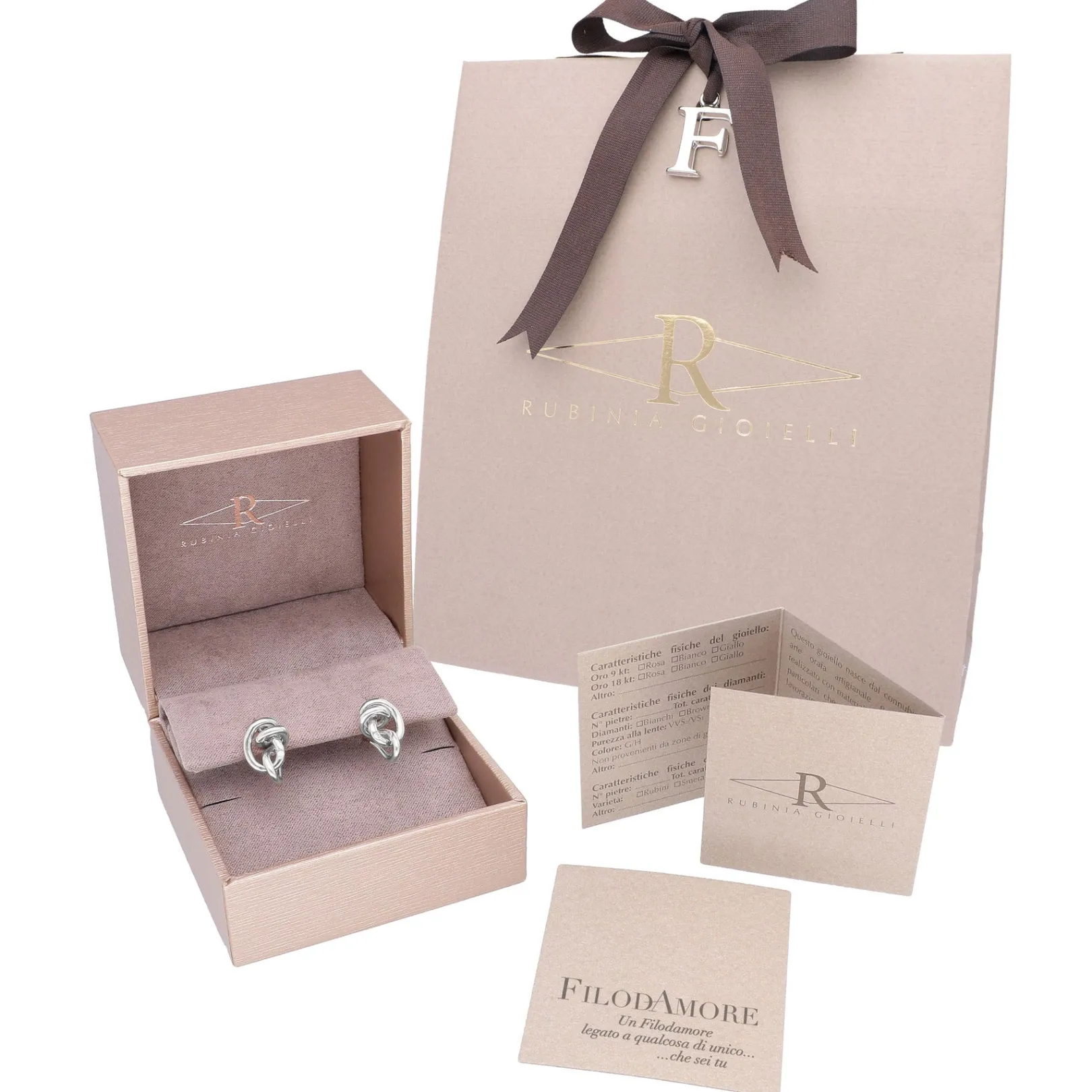 orecchino_nodi_damore_in__2.webp Orecchino Nodi d'Amore in Argento 925 e 28 Diamanti Brown o | Rubinia Gioielli Best