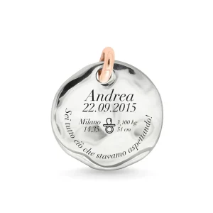gillo 25 mm in Argento 925 con maglia in Oro Rosa 9 kt | Rubinia Gioielli Online