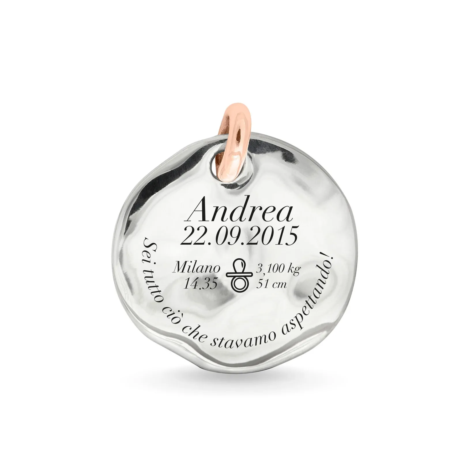 sigillo__mm_in_argento__c_0-1.webp gillo 25 mm in Argento 925 con maglia in Oro Rosa 9 kt | Rubinia Gioielli Online