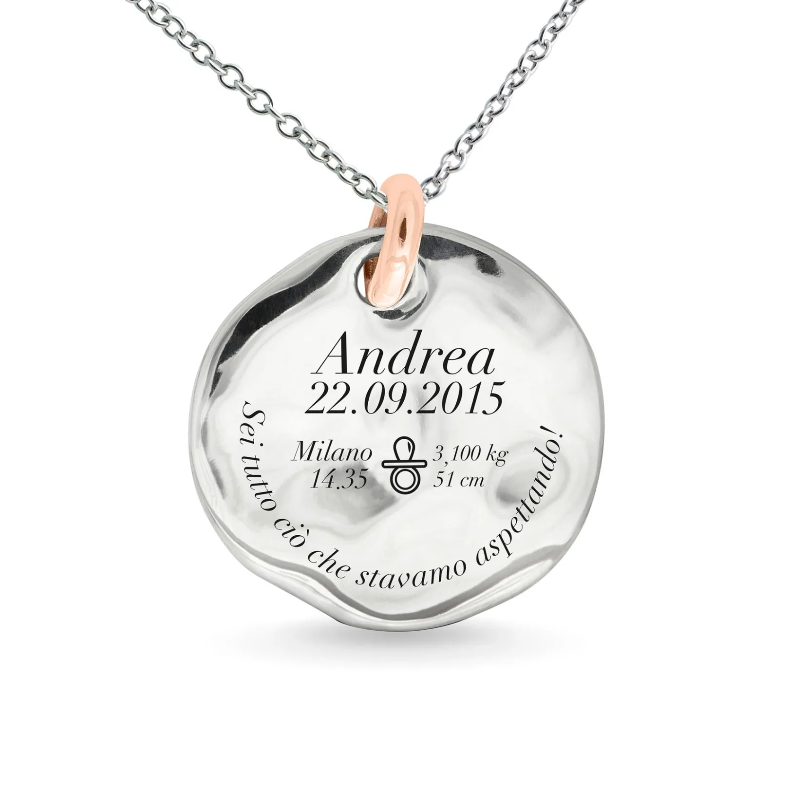 sigillo__mm_in_argento__c_2-1.webp gillo 25 mm in Argento 925 con maglia in Oro Rosa 9 kt | Rubinia Gioielli Online