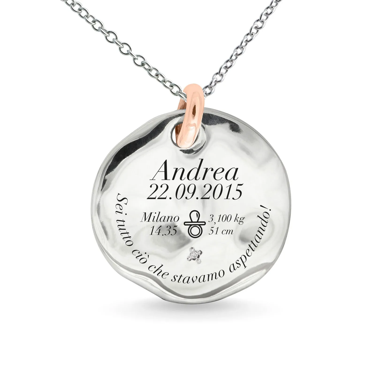 sigillo__mm_in_argento__c_3-1.webp gillo 25 mm in Argento 925 con maglia in Oro Rosa 9 kt | Rubinia Gioielli Online