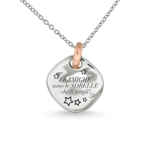 gillo 18 mm in Argento 925 con maglia in Oro Rosa 9 kt | Rubinia Gioielli Sale