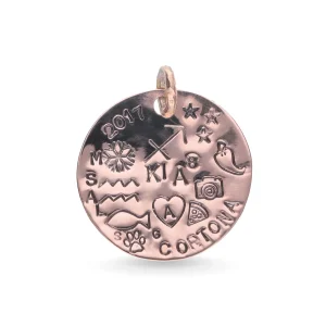 Sigillo Storia da 25mm in Oro Rosa 9kt inciso a mano | Rubinia Gioielli Hot