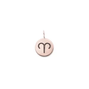 Sigillo Tondo 10mm in Oro Rosa 9kt con punzoni Zodiaco | Rubinia Gioielli New